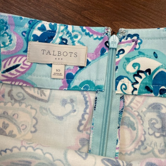 TALBOTS Blue Floral SKIRT Women’s 10 - Picture 5 of 6